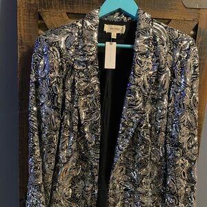 Sequin blazer will be great with whatever you desire.  Brand new